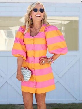 Avara Pink & Orange Dress